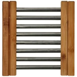 Onderzetter RVS Met Bamboe 21,5 X 22 Cm -Dutch Rose winkel 09aa155db1f1021c294f9f968970e802