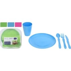 Merkloos Picknick Set 31 Delig Plastic 3 Assorti Kleuren -Dutch Rose winkel 101 0449 1 3