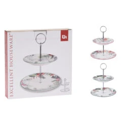 Excellent Houseware Etagere 2-laags Porselein 2 Assorti 6 Excellent Houseware Etagere 2-laags Porselein 2 Assorti -Dutch Rose winkel 101 6244 1 1