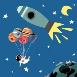 Servetten Space 33x33 Cm 5 Servetten Space 33x33 Cm -Dutch Rose winkel 105 5148 1