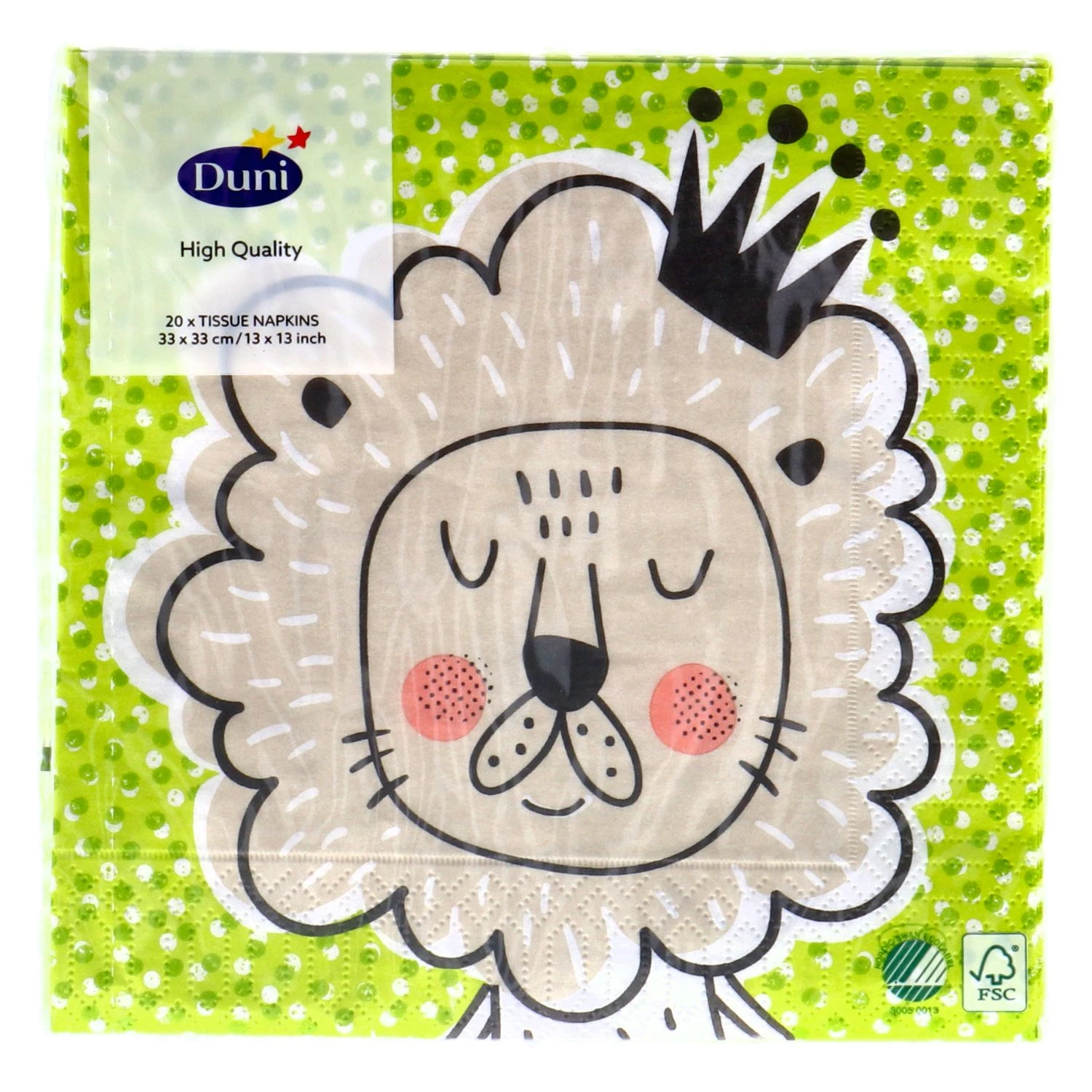 Servetten Playful Lion King 33x33 Cm 2 Servetten Playful Lion King 33x33 Cm - Afbeelding 2