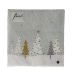 Ambiente Servetten 33 Cm Nacht Bomen Grijs